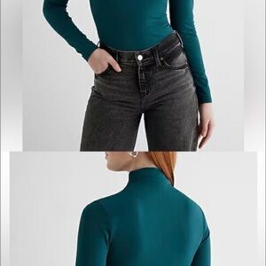 Express Body contour Teal Long Sleeve Turtleneck bodysuit
